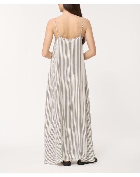 Abito lungo a righe bianco Off Bachira