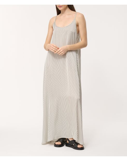 Abito lungo a righe bianco Off Bachira