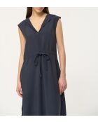 Navyblaues strukturiertes Kapuzenkleid Joy