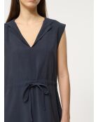 Navyblaues strukturiertes Kapuzenkleid Joy