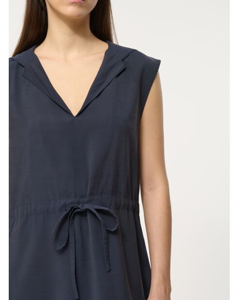 Navyblaues strukturiertes Kapuzenkleid Joy
