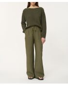 Maglione in maglia traforata ampia color kaki Jazzy