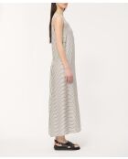 Witte gestreepte lange jurk van Off Jalila