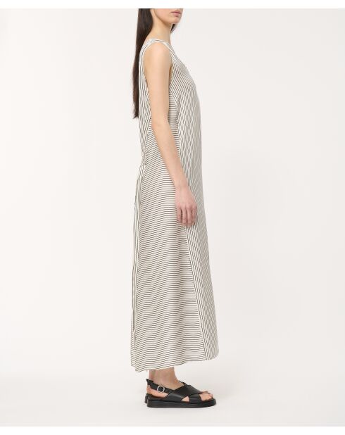Witte gestreepte lange jurk van Off Jalila