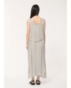 Witte gestreepte lange jurk van Off Jalila