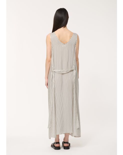 Witte gestreepte lange jurk van Off Jalila