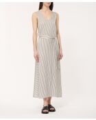 Witte gestreepte lange jurk van Off Jalila