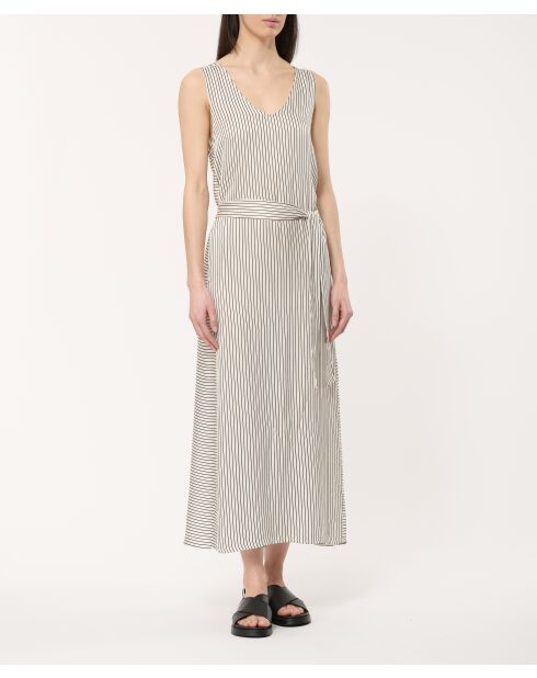 Witte gestreepte lange jurk van Off Jalila