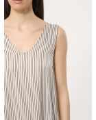 Witte gestreepte lange jurk van Off Jalila