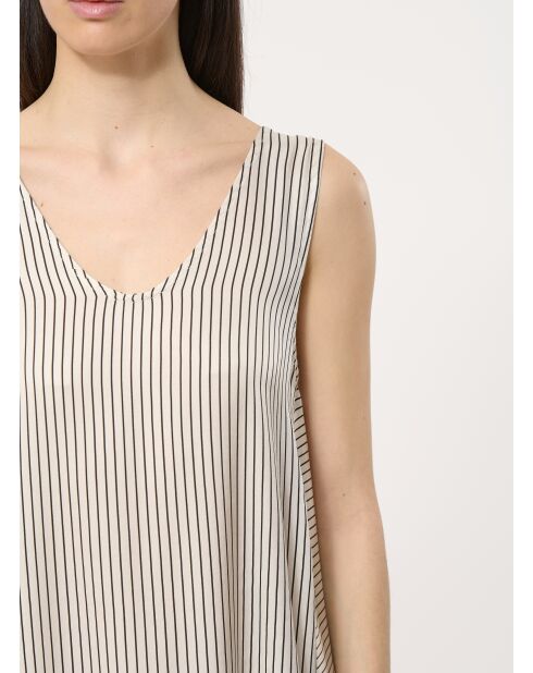 Witte gestreepte lange jurk van Off Jalila