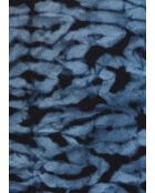 Tabea marineblauwe gestreepte lange jurk met stropdas en kleurstof en overtrek