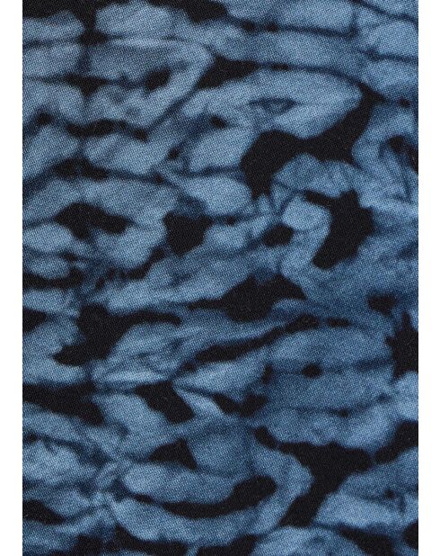 Tabea marineblauwe gestreepte lange jurk met stropdas en kleurstof en overtrek