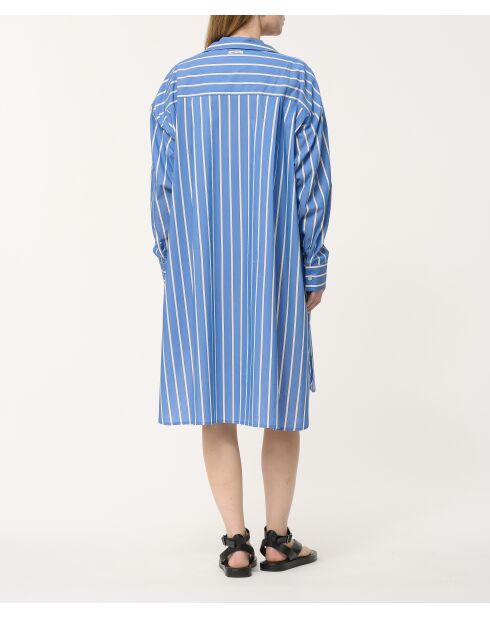 Joyce bel air gestreepte katoenen popeline hemdjurk
