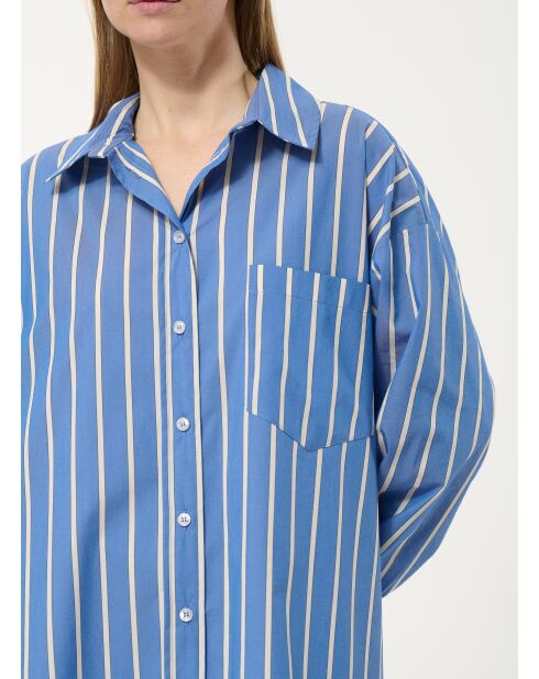 Joyce bel air gestreepte katoenen popeline hemdjurk