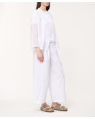 Witte broek van katoenen popeline met wijde pijpen Joan