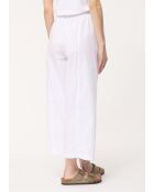 Witte broek van katoenen popeline met wijde pijpen Joan
