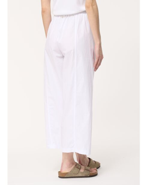 Witte broek van katoenen popeline met wijde pijpen Joan