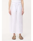 Witte broek van katoenen popeline met wijde pijpen Joan