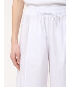Witte broek van katoenen popeline met wijde pijpen Joan