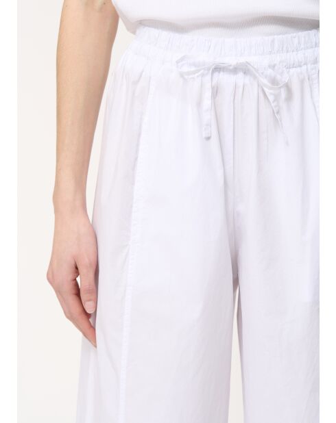Witte broek van katoenen popeline met wijde pijpen Joan