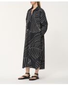 Jiro zwarte, rechte hemdjurk van katoenpopeline