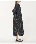 Jiro zwarte, rechte hemdjurk van katoenpopeline