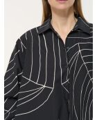 Jiro zwarte, rechte hemdjurk van katoenpopeline