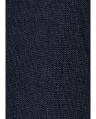 Bonita marineblaues, ärmelloses, mittellanges Leinenkleid mit ausgestelltem Ausschnitt