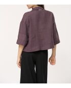 Locker sitzendes Leinenoberteil Jasmin Pflaume