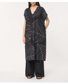 Zwarte rechte jurk van katoenen popeline met Bunta-print