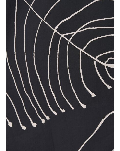 Zwarte rechte jurk van katoenen popeline met Bunta-print