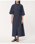 Robe longue en popeline de coton Juneli marine