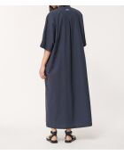 Robe longue en popeline de coton Juneli marine