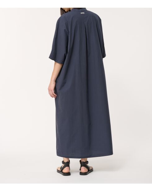 Robe longue en popeline de coton Juneli marine