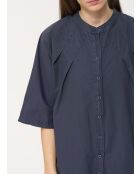 Robe longue en popeline de coton Juneli marine