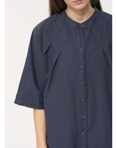 Robe longue en popeline de coton Juneli marine