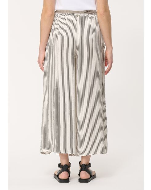 Witte satijnen broek met wijde pijpen van Bristom