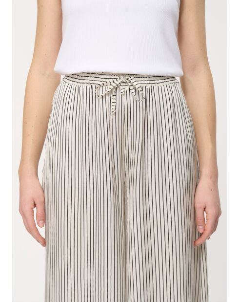 Witte satijnen broek met wijde pijpen van Bristom