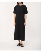 Janka zwarte rechte jurk van effen katoen