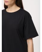 Janka zwarte rechte jurk van effen katoen