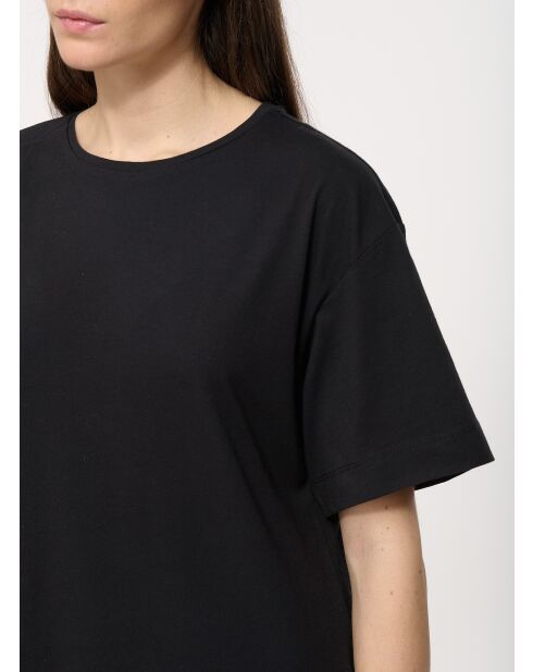 Janka zwarte rechte jurk van effen katoen