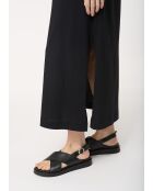 Janka zwarte rechte jurk van effen katoen