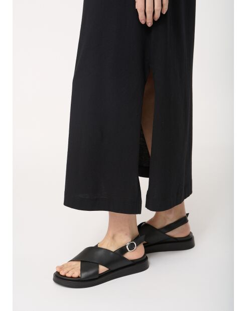 Janka zwarte rechte jurk van effen katoen