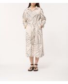 Jiro - Rechte hemdjurk van ecru katoenpopeline