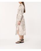 Jiro - Rechte hemdjurk van ecru katoenpopeline