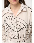 Jiro - Rechte hemdjurk van ecru katoenpopeline