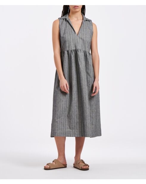 Abito midi Gessato Senza Maniche Boston Grey Heather