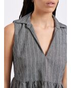 Abito midi Gessato Senza Maniche Boston Grey Heather