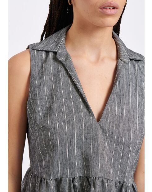 Abito midi Gessato Senza Maniche Boston Grey Heather