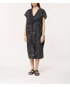 Ecru rechte jurk van katoenen popeline met Bunta-print